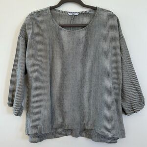 Oversized Striped Linen Tunic